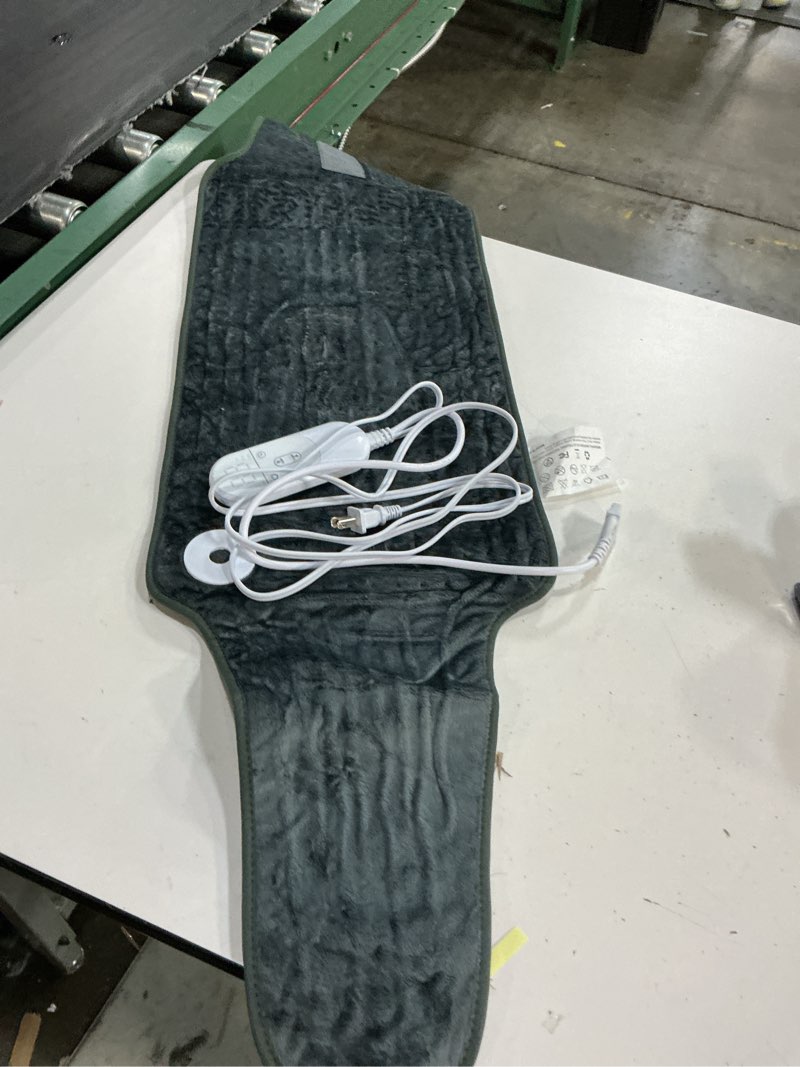 Condition photo showing As Is for comfytemp weighted large heating pad 17"×33" for back & period, fsa eligible far infrared electric heat pad, fathers day gift for dad men, hsa king size heated pad with evenly filling ceramic bead grey 17"×33"