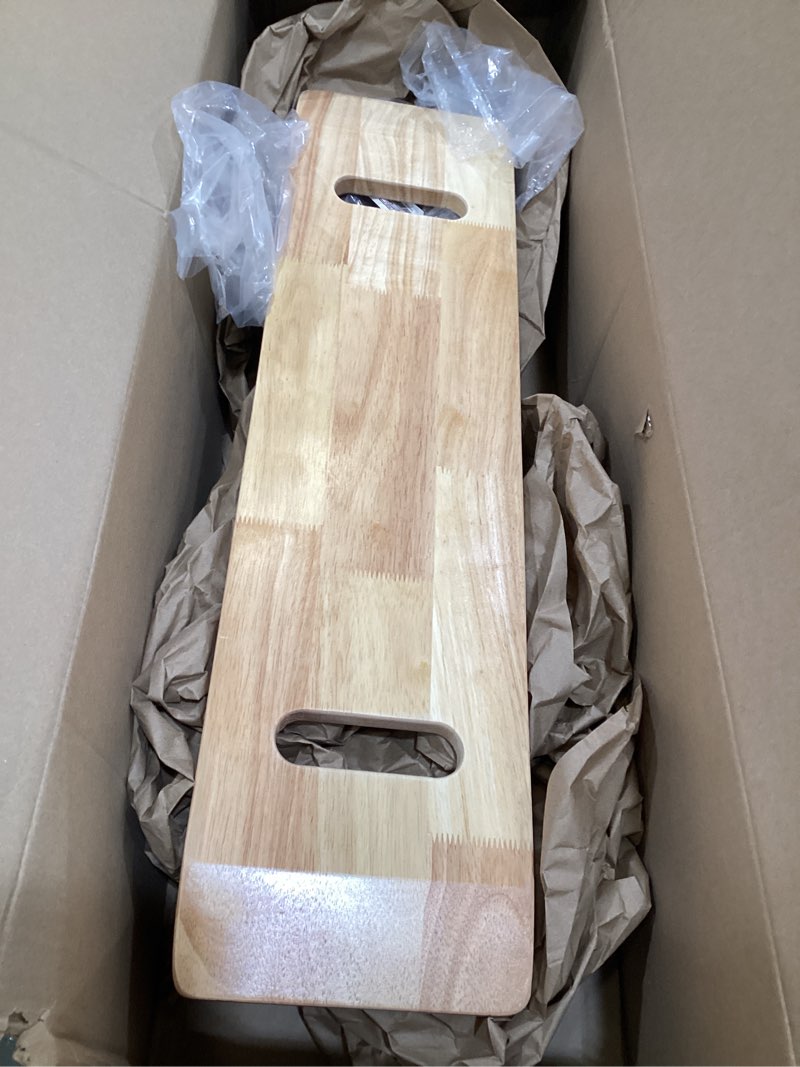 Condition photo showing Good Condition for wooden transfer board,made of heavy-duty hardwood for transferring disabled patient,elderly,seniors between wheelchair,bed,commode,or chair,30" with two hand cutouts