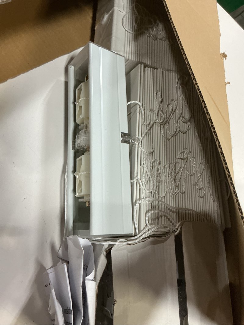 Condition photo showing Good Condition for 2 pack 2 in cordless sidelight blinds 8.5 x 72 in horizontal white faux wood front door window blind plantation adjustable tilt wand smooth, privacy, room darkening for home entry side door