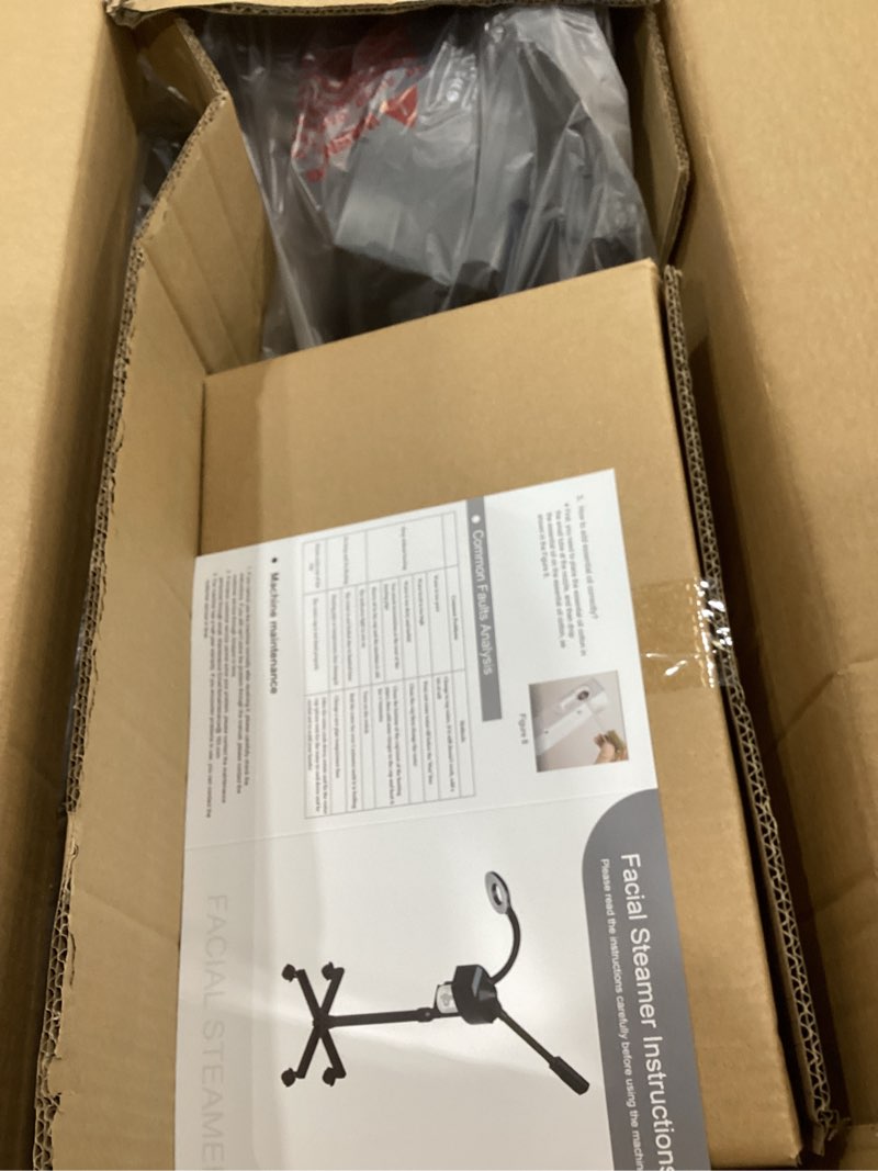 Condition photo showing As Is for Facial Steamer with Magnifying Lamp, 2 in 1 Ozone Steamer for Face Professional, Professional Facial Steamer for Esthetician, Salon & Spa Face Beauty Equipment. Black