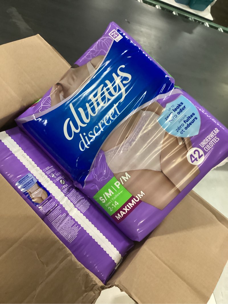 Condition photo showing New/Like New for Always Discreet Adult Incontinence Underwear for Women and Postpartum Underwear, Small/Medium, Up to