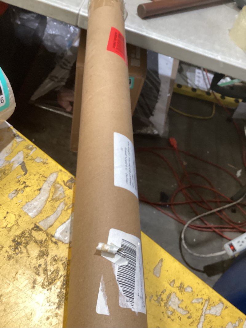Condition photo showing As Is for industrial curtain rods for windows 28 to 48 inches,