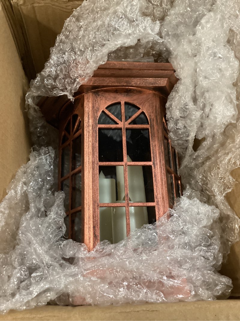 Condition photo showing Good Condition for solar outdoor waterproof hanging lantern, yard decorative solar lights pvc upgrade 3 led flickering flameless candle decorative lights for garden(garden candle)