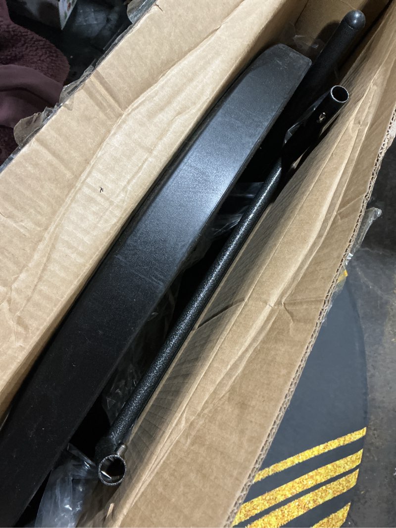 Condition photo showing As Is for Cocktail Table 28in High Top Round Folding Indoor Outdoor, Plastic Bar Height Foldable Bistro Tall Table for Party, Patio, Dining Room, Kitchen, Events, Removable Locking Legs, Black