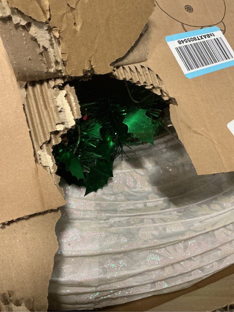 Condition photo showing Good Condition for MUMTOP Outdoor Snowman Lighted, 6FT 200 LED Lights Pop-Up Snowman Christmas Decoration, Light Up Collapsible Snowman with Hat, Scarf and Wreath for Holiday, Party, Yard Indoor Home Decor Gift large snowman