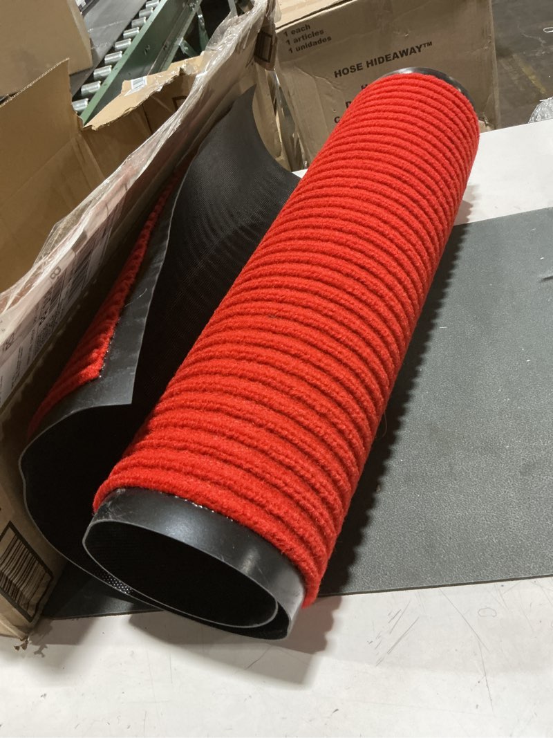 Condition photo showing Good Condition for (unsyre of size) findnew 20\" x 32\" red doormat with rubber back durable non slip entrance rug shoes scraper carpet indoor/outdoor floor mats,waterproof, easy clean,patio,front door,high traffic areas 20\"x32\"