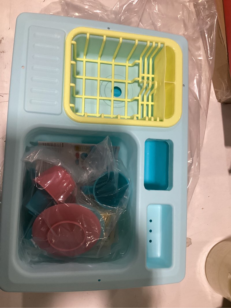 Condition photo showing New/Like New for CUTE STONE Color Changing Kitchen Sink Toys, Children Electric Dishwasher Playing Toy with Running Water, Upgraded Faucet, Automatic Water Cycle System Play House Pretend Role Play Toys for Boys Girls play sink