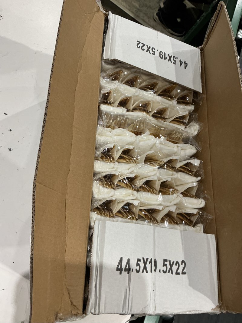 Condition photo showing Good Condition for 400pcs pre rolled gold plastic silverware sets - heavy duty hammered gold cutlery include 100 pack wrapped disposable utensils with napkins for parties, dinners & weddings gold - hammered