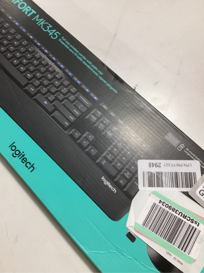 Condition photo showing New/Like New for Logitech MK345 Wireless Combo with Full-Size Keyboard and Right-Handed Mouse -