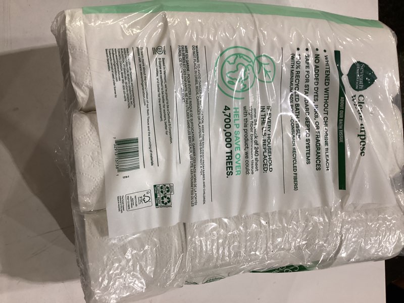 Condition photo showing Good Condition for seventh generation 2-ply recycled bath tissue  24 rolls  5 pack