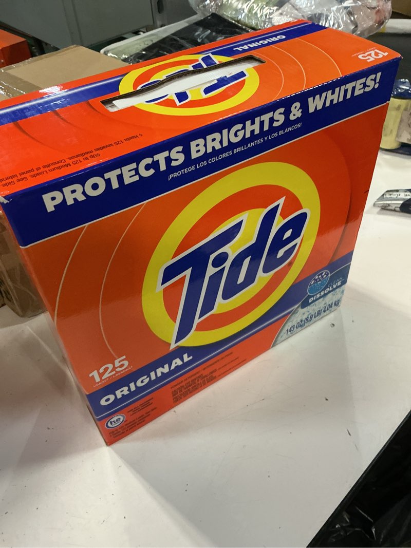 Condition photo showing New/Like New for tide powder laundry detergent, original scent, 113 loads, 143 oz original 143 ounce (pack of 1)