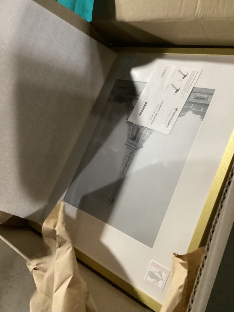 Condition photo showing Good Condition for upsimples 16x20 Picture Frame, Display Pictures 11x14 with Mat or 16 x 20 Without, Wall Hanging Poster Frame, Gold, 1 Pack Gold 16x20