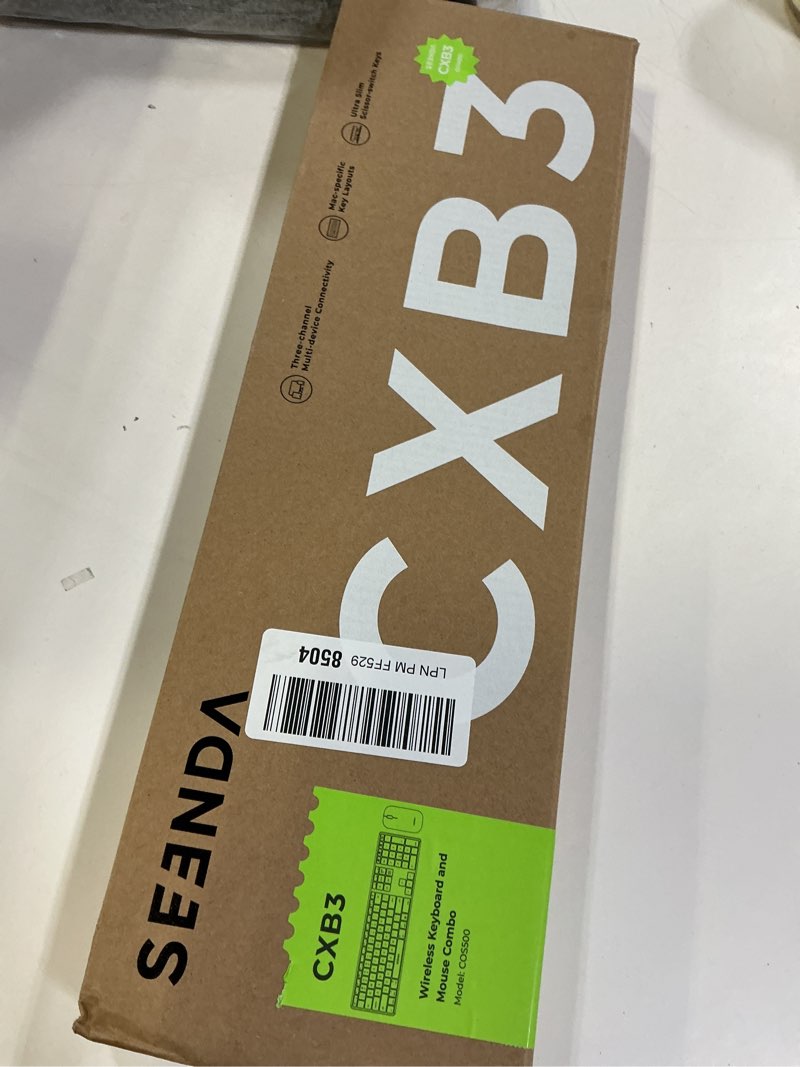 Condition photo showing New/Like New for seenda Bluetooth Keyboard and Mouse for Mac, COS500 Multi-Device Rechargeable Keyboard Mouse with Quiet Keys, Full Size Slim Combo Compatible for MacBook Pro/Air, Mac, iPad, iPhone - White Silver