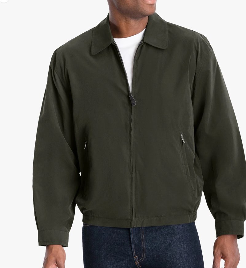 London Fog Men's Auburn Zip-Front Golf Jacket (Regular & Big Sizes), Olive, 2X Tall