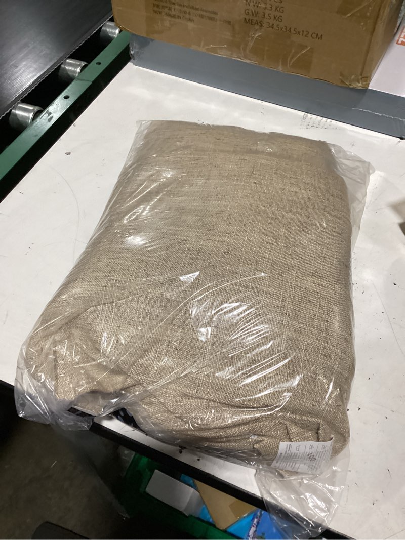 Condition photo showing New/Like New for miulee thick linen curtains, 42wx96l, brown tan semi sheer linen textured | light filtering window privacy drapes with back tab rod pocket for farmhouse/living room/bedroom, set of 2 brown 42"w x 96"l (pack of 2)