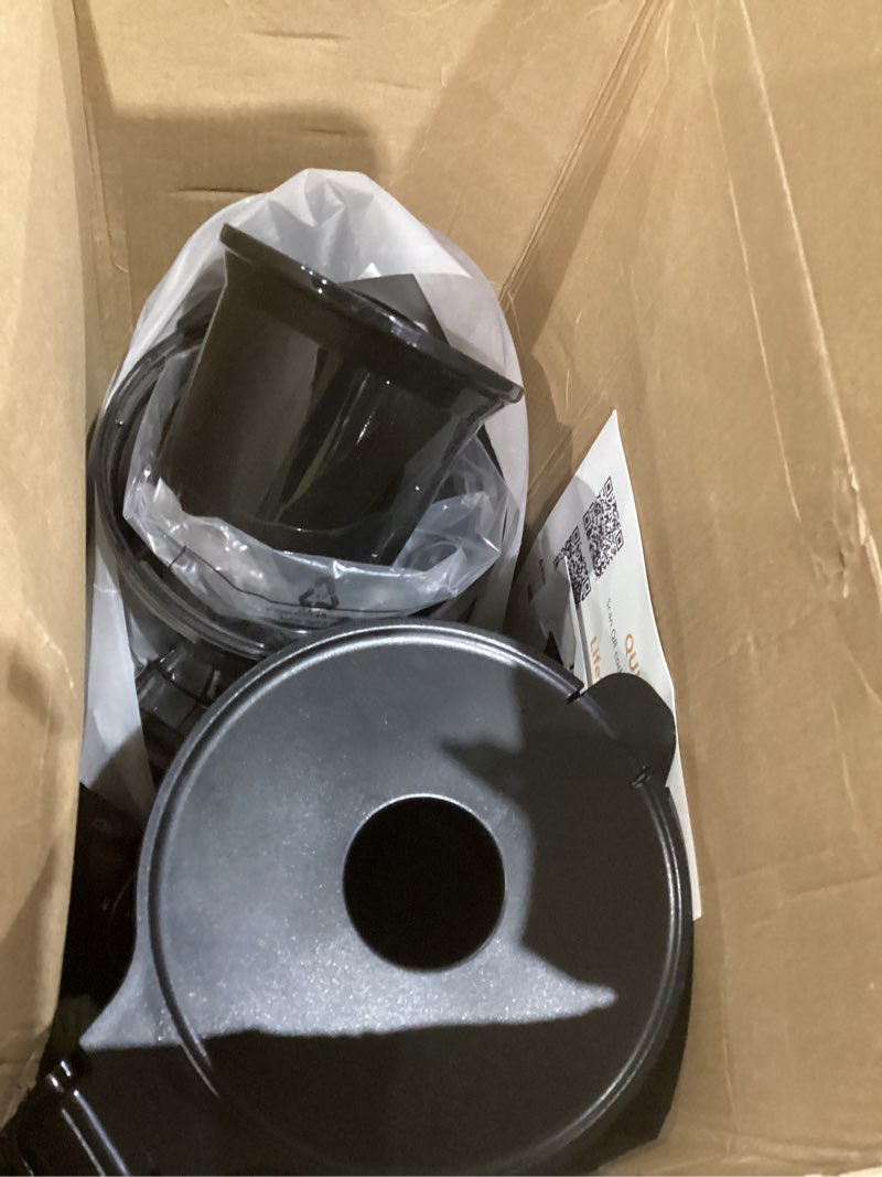 Condition photo showing As Is for Juicer Machines, 3-in-1 Cold Press Juicer with 6.5" Extra Large Chute, 100oz Large Capacity, AC Motor, Makes Juice, Nut Milk & Sorbet, Premium Gray