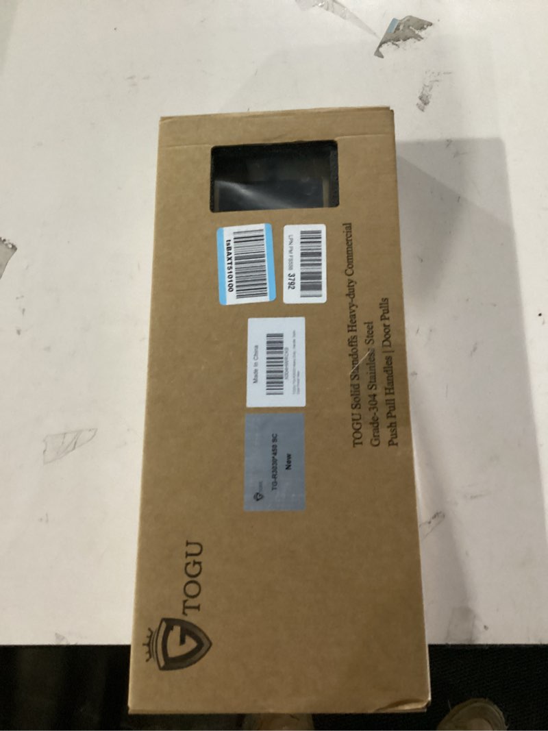 Condition photo showing New/Like New for TOGU TG-R3030 Heavy Duty Commercial Grade 450mm/18 inches Square/Rectangle Shape Solid 1.2mm Thick Stainless Steel 304 Push Pull Door Handle, Satin Gold Finish 18 In Length/1.18X1.18In (FrontXSide)