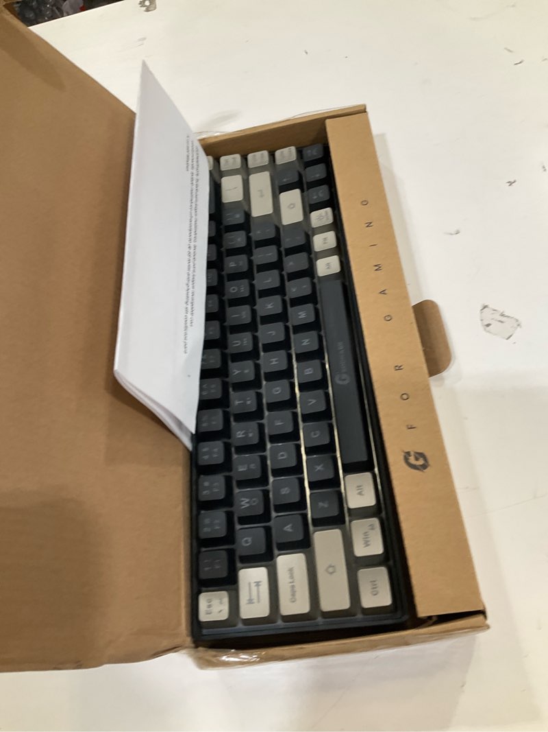 Condition photo showing New/Like New for 65% Wireless Gaming Keyboard, Rechargeable Backlit Gaming Keyboard, 68 Keys Ultra-Compact Anti-ghosting No-Conflict Wireless Keyboard for PC Laptop Windows Gamer(Black-Grey)