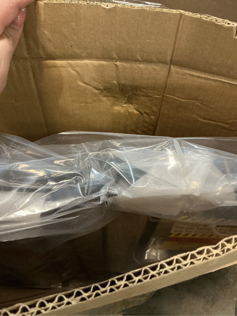 Condition photo showing New/Like New for innotruth 29-39.6” baby gate for stairs & doorways, 30" tall pressure mount pet gates, easy step auto close both sides walk thru child gate, dual-lock safety design and one-hand operation, black pure black 29-39.6" w x 30" h