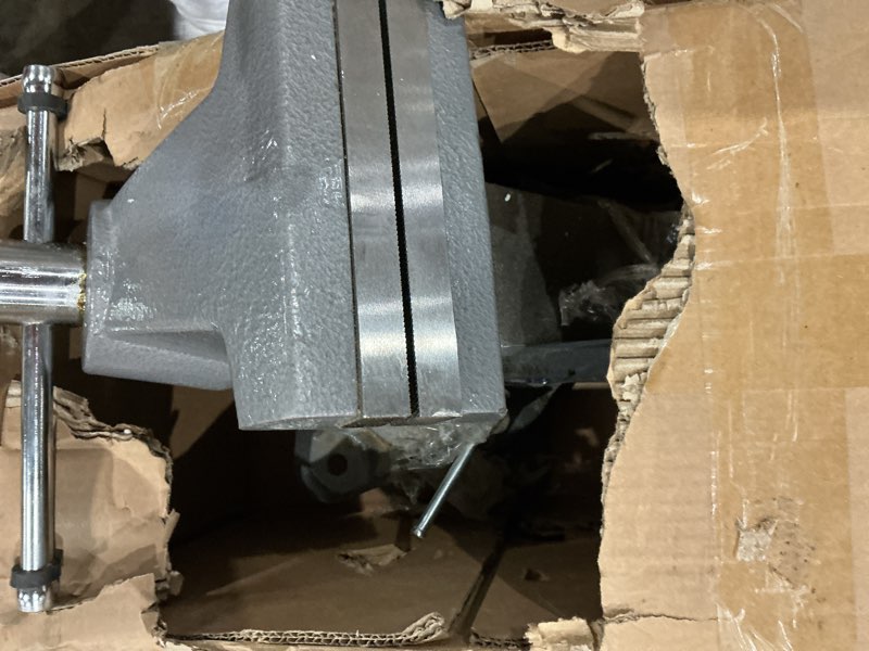 Condition photo showing As Is for wilton mechanics pro bench vise, 6-1/2" jaw width, 6" jaw opening, 4-3/8" throat (model 865m) 6-1/2 in.