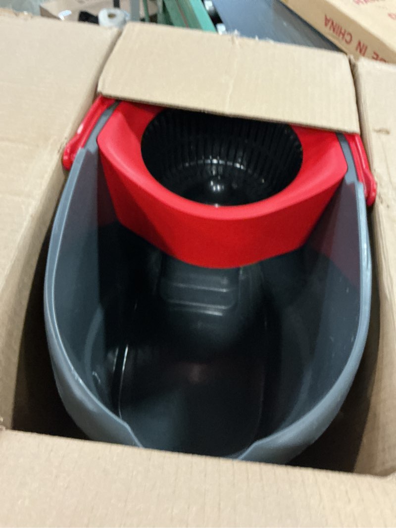 Condition photo showing As Is for O-Cedar EasyWring Microfiber Spin Mop, Bucket Floor Cleaning System, Red, Gray, Standard