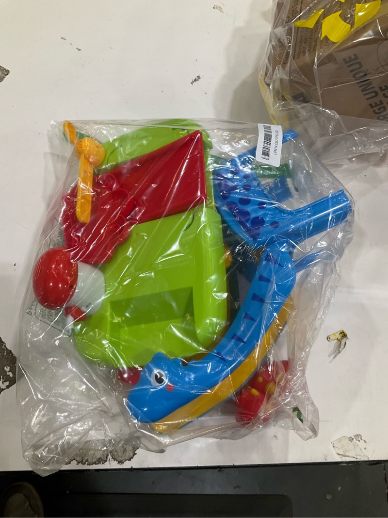 Condition photo showing Good Condition for toddler toys gifts for 1 2 year old kids, educational dinosaur slide toy with 4 cars for 12-18 months baby, first birthday chirstmas gifts for aged 1-3 year old, push car track toy for boys girls