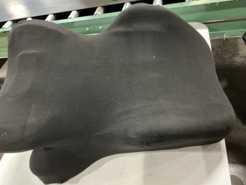 Condition photo showing As Is for couples pillow, 27° lift ergonomic memory foam cushion for intimacy, lumbar neck support pillow for home bedroom (black)