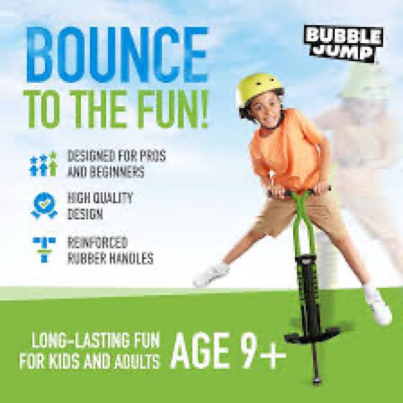 Bubble jump pogo stick color gray 9+ years