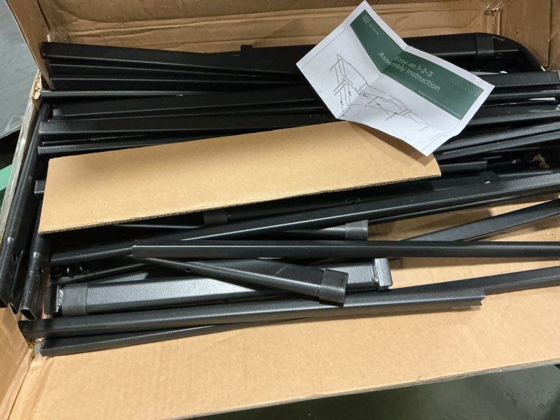 Condition photo showing As Is for Full Bed Frame, 14 Inch Foldable Metal Platform with Steel Slats, No Box Spring Needed, Tool-Free Assembly, Portable Folding Full Bed Frames for Apartment, Guest Room, or Dorms Black Full