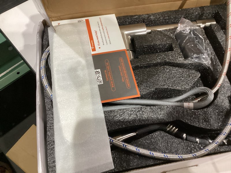 Condition photo showing Good Condition for OWOFAN Kitchen Faucet with Pull Down Sprayer Brushed Nickel Stainless Steel 1 Handle Pull Out Spring Sink Faucets 1 Hole Or 3 Hole Dual Function for Farmhouse Camper Laundry Utility Rv Wet Bar Pull Out Faucet 1 Brushed Nickel