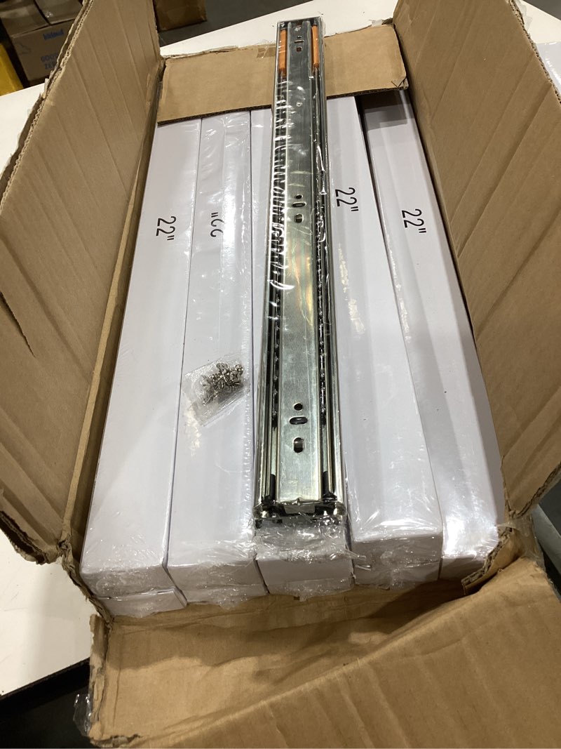 Condition photo showing Good Condition for furniware 10 pairs 22 inch soft close drawer slides side mount, 3 fold full extension ball bearing heavy duty cabinet drawer glides, quiet smooth close kitchen cabinet rails 100 lb capacity 22 inch 10