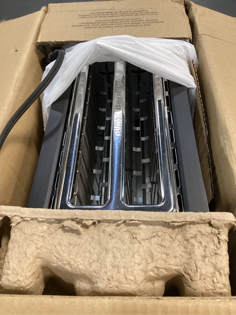 Condition photo showing Good Condition for Elite Gourmet ECT-3100 Long Slot 4 Slice Toaster, Reheat, 6 Toast Settings, Defrost, Cancel Functions, Built-in Warming Rack, Extra Wide Slots for Bagels & Waffles, Stainless Steel & Black 4 Slice Matte Black