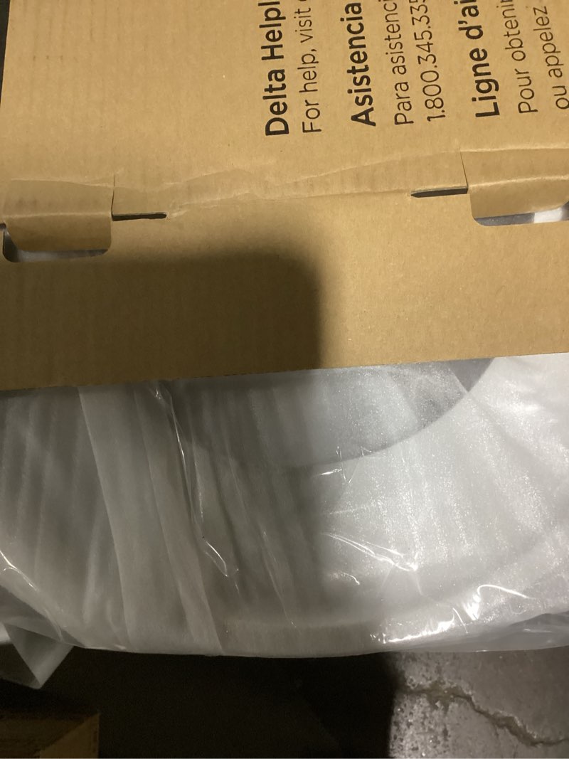 Condition photo showing New/Like New for Delta Faucet Morgan Round Front Slow-Close White Toilet Seat with Non-Slip Seat Bumpers, White 801903-WH