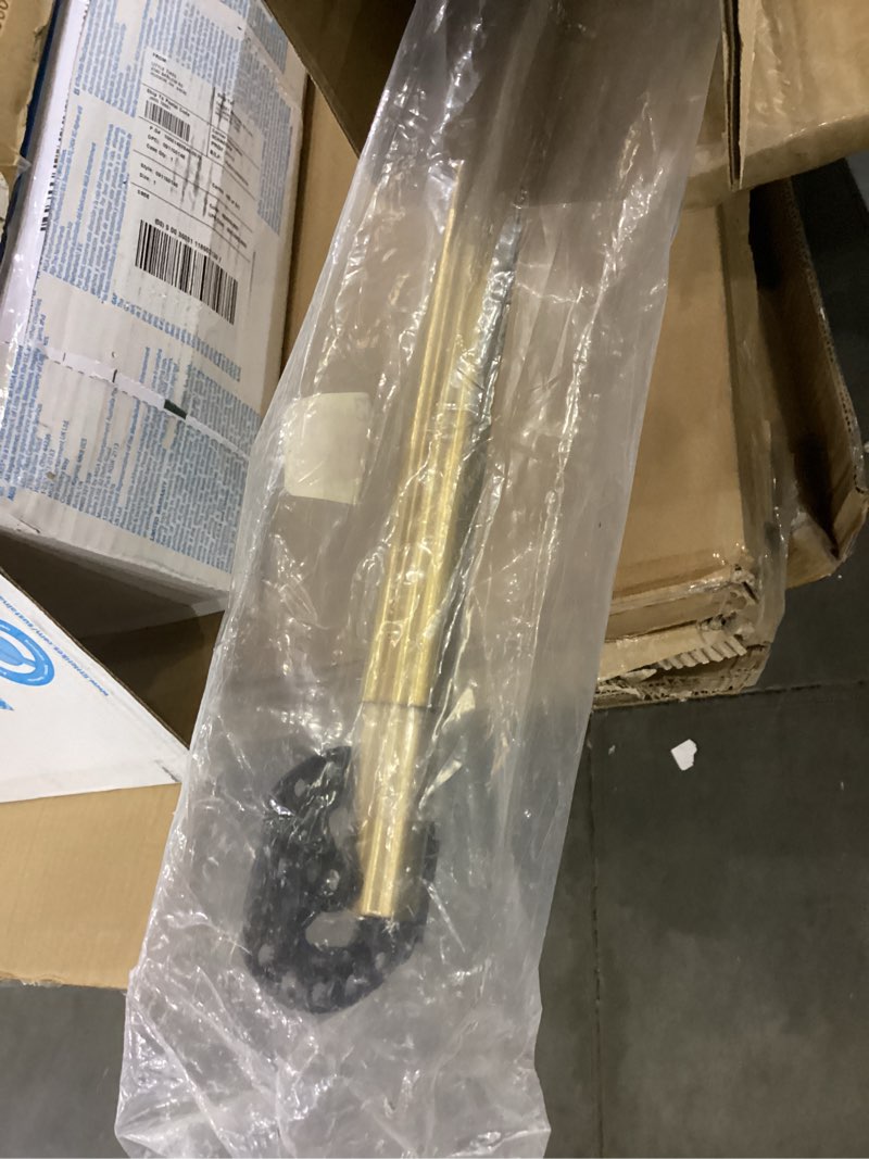 Condition photo showing As Is for Moen Brushed Gold 72-Inch Adjustable Permanent Mount Curved Shower Curtain Rod, CSR2164BG Brushed Gold Shower Rod