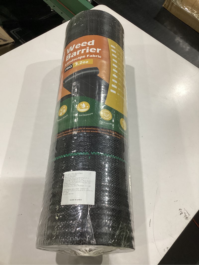 Condition photo showing New/Like New for 4ftx300ft weed barrier landscape 3.2oz fabric heavy duty, woven weed control cloth, woven geotextile fabric for underlayment, gardening ground, commercial driveway weed block cover mat 4ft x300ft