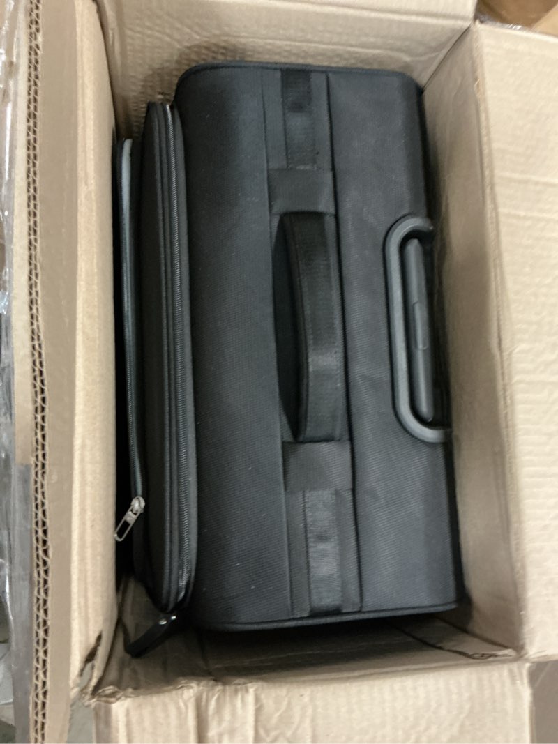 Condition photo showing As Is for Samsonite UpLIFT Lightweight Medium Checked Softside Luggage with Spinner Wheels - Expandable - Airline-Approved, Polyester Soft Suitcase for Ultra Light Travel - Black Medium Checked Black