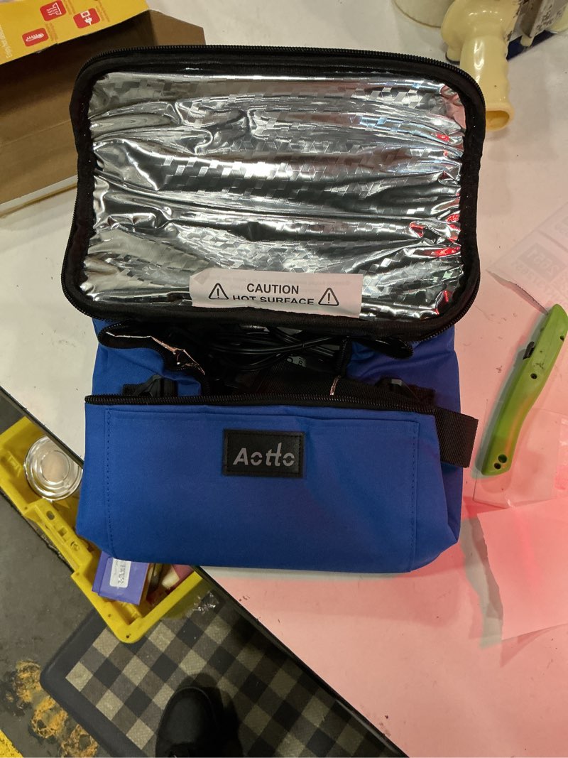 Condition photo showing Good Condition for aotto heated lunch box food warmer - 12v/24v 2-in-1 car food warmer with vehicle plug - mini portable electric lunch box heater for men and women - reheat & keep meals warm on the go - blue