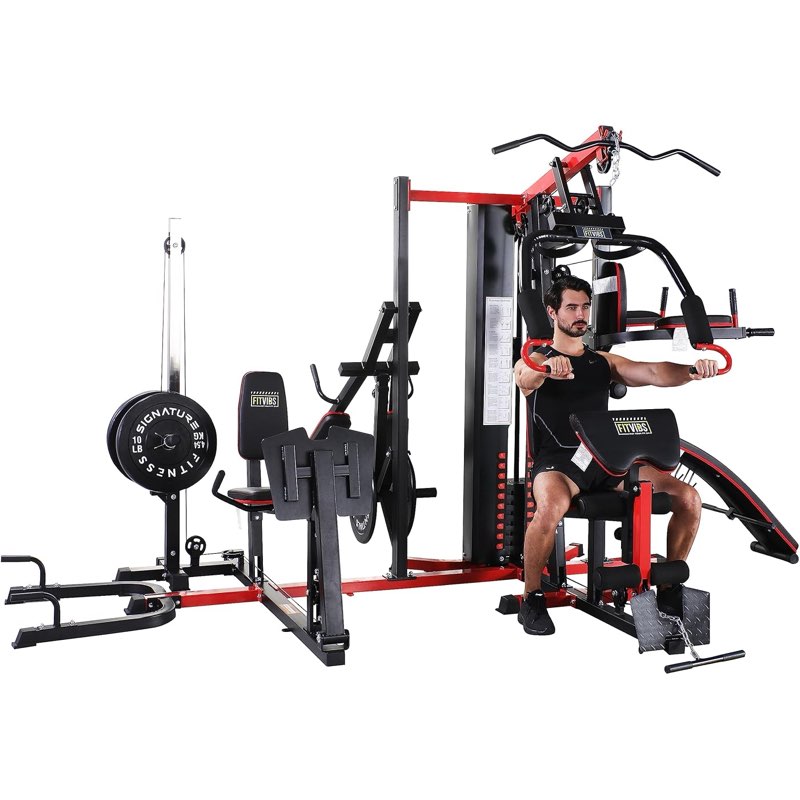 Finance Multifunctional Home Gym System Workout Station(incomplete 1 box only)