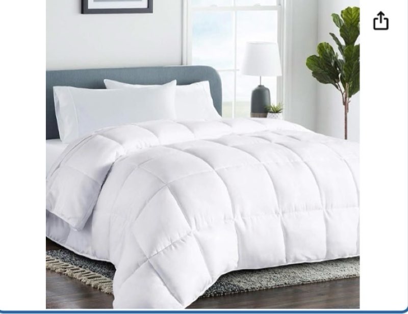 cohome full size cooling comforter - all-season duvet insert | down alternative comforter, luxury hotel breathable soft blanket, anti-clump tech & 8 tabs, reversible,white 82" x 86"