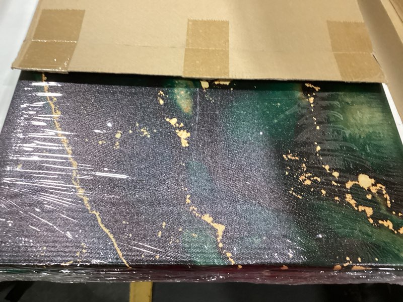 Condition photo showing Good Condition for 3pcs green and gold abstract marble wall art gold foil poster emerald green dark green canvas wall art modern abstract neutral for living room pictures for bedroom office dining room wall decoration