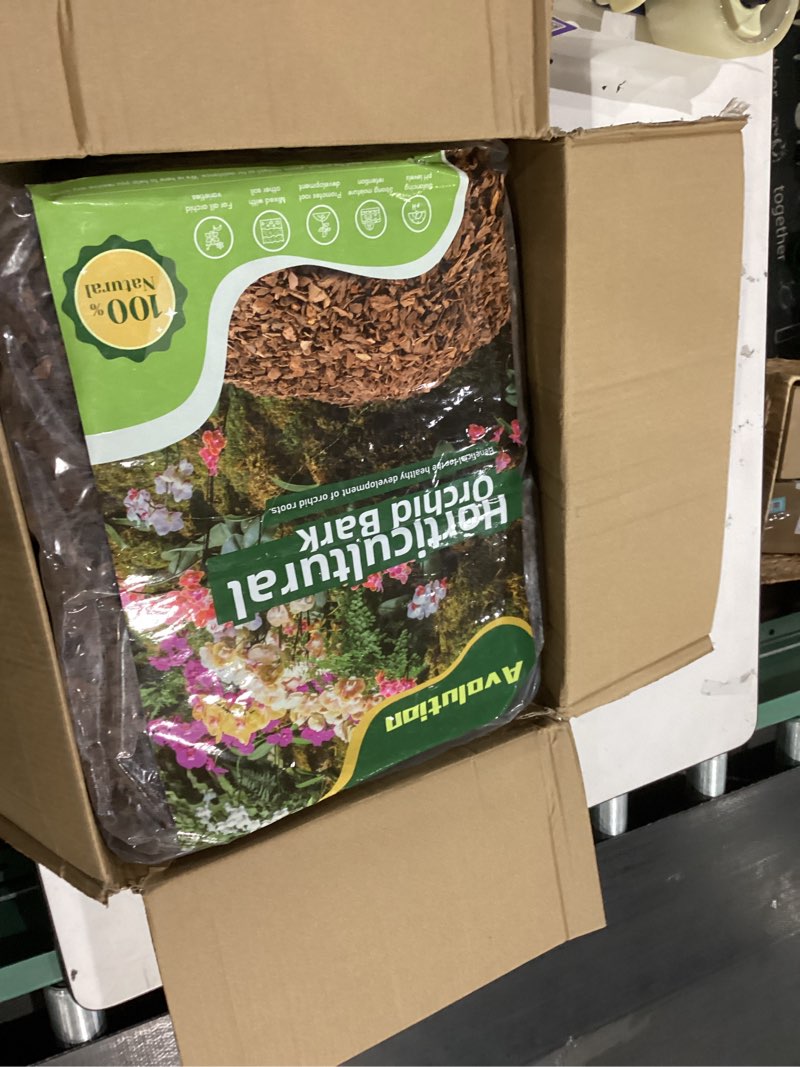 Condition photo showing Good Condition for AVALUTION Orchid Potting Bark - 29QT Organic Pine Wood Chips for Plants, All Natural Potting Mix for Houseplant Mulch, Helps Root Health Development 29 Quarts Small