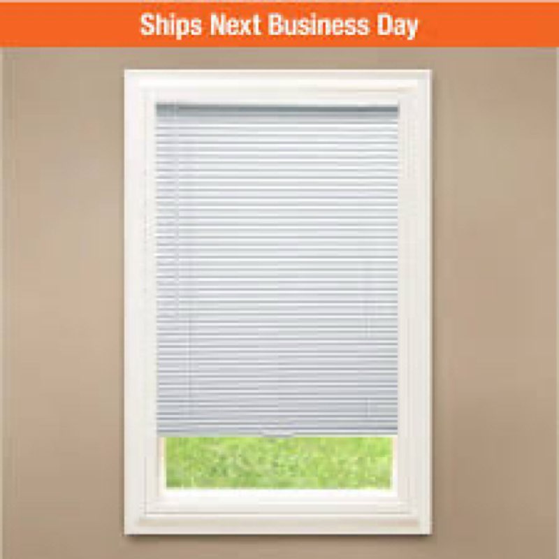White Cordless Light Filtering Eco Mini Blinds with 1 in. Slats - 34 in. W x 72 in. L