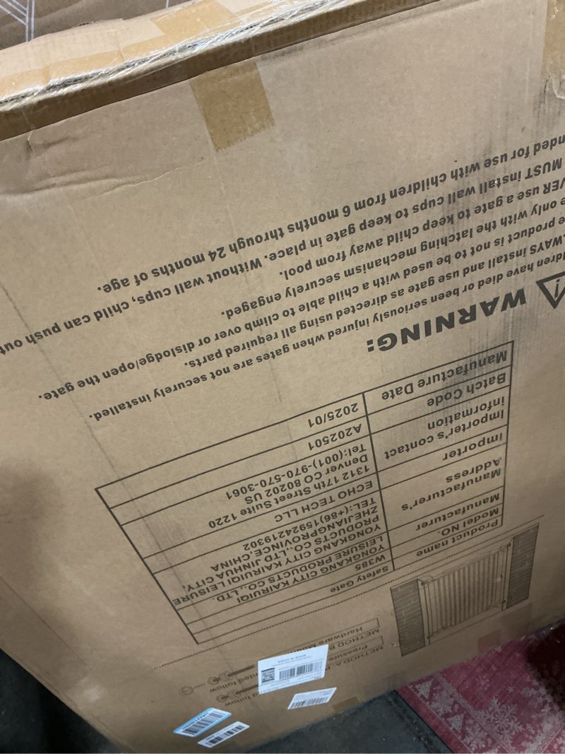 Condition photo showing Good Condition for Fairy Baby 40.5" Extra Tall Pet Gate for Doorway, 60.3"-65.7" Extra Wide Dog Gate for Stairs, Metal Auto Close Safety Child Toddler Gate, Pressure Mounted Easy Walk Through Baby Gate with Door, White