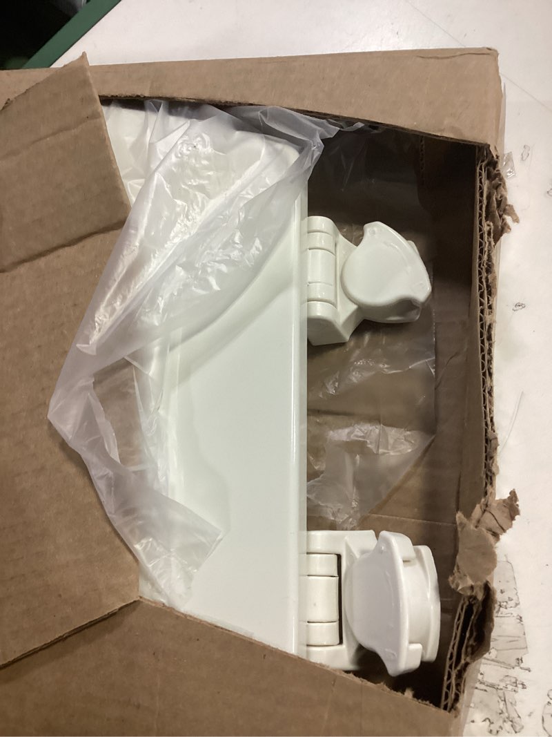 Condition photo showing As Is for Bemis 500EC Durable Wood Toilet Seat with Easy Clean Hinges, Made in USA, Round, Biscuit