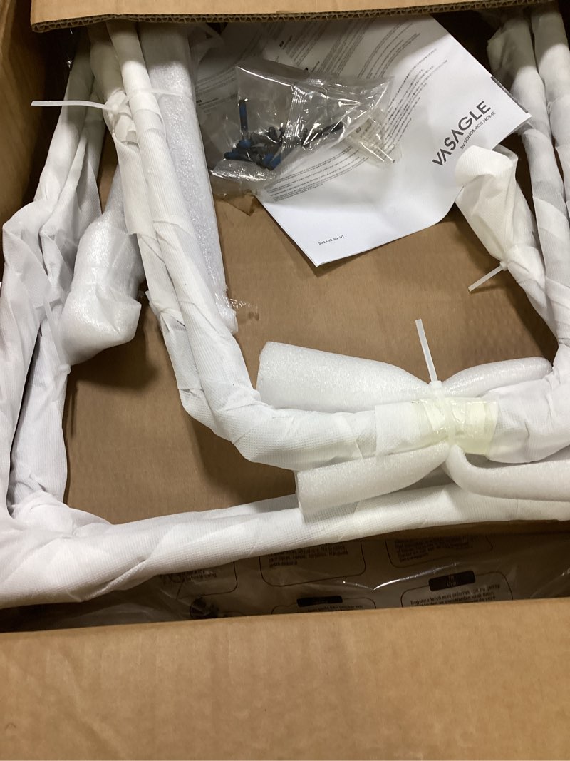 Condition photo showing Good Condition for VASAGLE Bar Stools Set of 2, Counter Height Bar Stools, Leather Counter Stools Barstools with Soft Cushion and Metal Sled Legs, 25.6 Inches Bar Height Bar Chairs for Kitchen Island, Cappuccino Beige Cappuccino Beige Set of 2