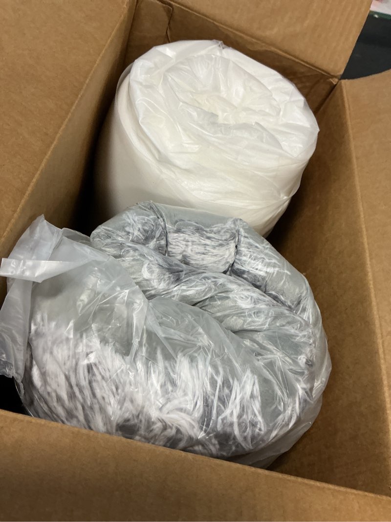 Condition photo showing New/Like New for dog beds for jumbo dogs, 47.5"x35"x7.6", removable and washable cover, raised reboundable edges, non slip bottom, extra big size, orthopedic oval memory foam pet bedding, indoor grey 47.5"lx35"wx7.6"h