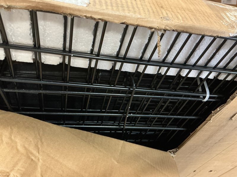 Condition photo showing Good Condition for solutions by midwest homes for pets 54-inch drop pin crate for giant breeds over 100 lbs, double door dog crate with leak-proof tray & secure latches, durable drop pin construction