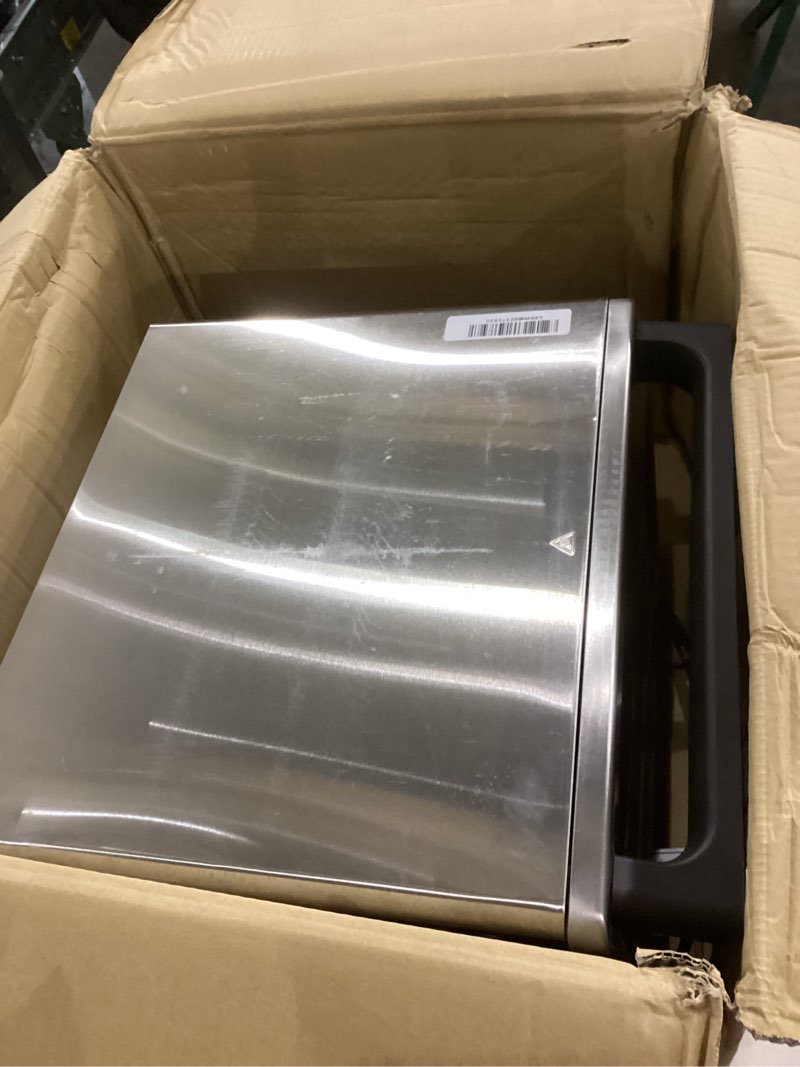 Condition photo showing As Is for Ninja Air Fryer & Toaster Oven | Prestige Smart XL Countertop Oven | Bakes up to 20 Cookies, Fits up to a 12lb Turkey | Pizza, Toast, Bake, Air Fry & Reheat | 1800 Watts | Stainless Steel | DT501? Stainless 10-in-1