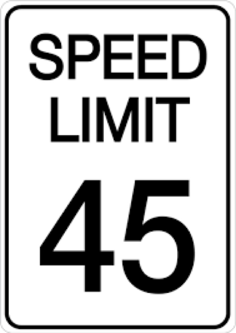 48X60 SUPERBRIGHT WHITE Speed Limit 45 W/Lexan_Ru