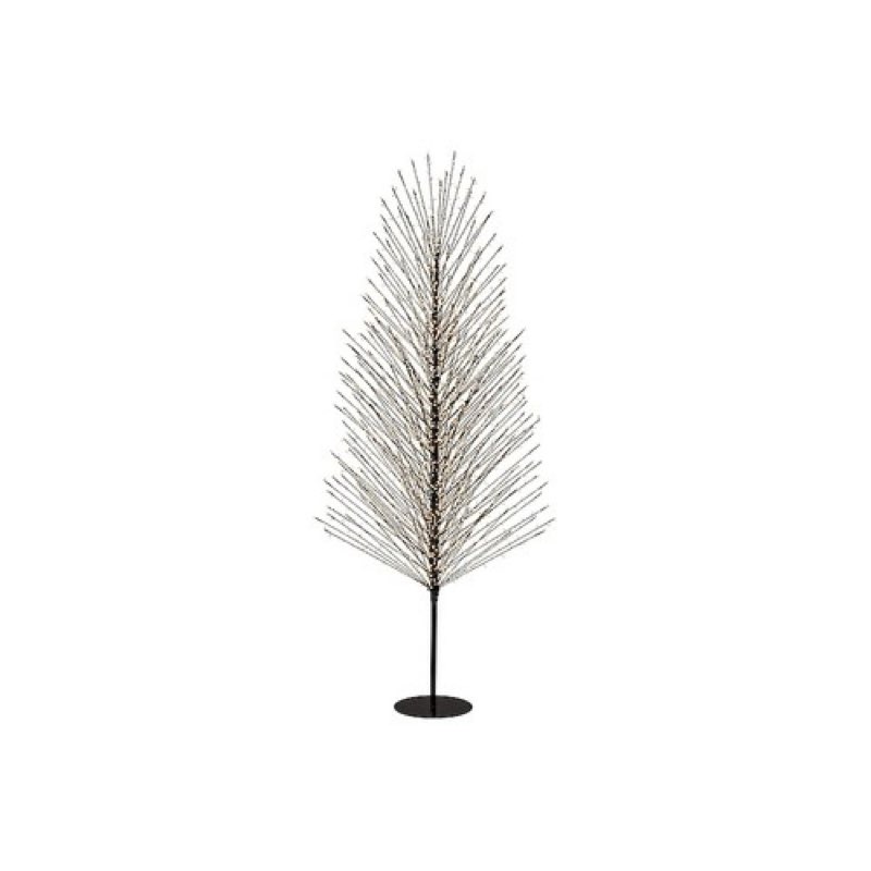 GE 7 ft Winterberry Pre-Lit Twinkling Warm White LED Black Branch Tree